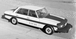 Mercedes-Benz Experimental-Sicherheits-Fahrzeug ESF 05. Präsentiert wird es auf der 2. ESV-Konferenz vom 26. bis 29. Oktober 1971 in Sindelfingen. Foto aus dem Jahr 1971.