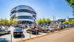 Mercedes-Benz Museum, markenoffenes Klassikertreffen Classics & Coffee. Aufnahme aus dem Jahr 2024. Foto: Thomas Niedermüller. (Fotosignatur der Mercedes-Benz Classic Archive: D840327)