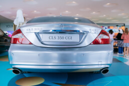 Mercedes-Benz Museum, Raum Collection 5: Sonderausstellung „Youngtimer“. Mercedes-Benz CLS 350 CGI. Heckansicht. Foto: Thomas Niedermüller. (Fotosignatur der Mercedes-Benz Classic Archive: D862637)