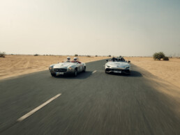 Unterwegs in einer außergewöhnlichen Landschaft: Mercedes-Benz SLR McLaren Stirling Moss während der 1000 Miglia Experience UAE 2025.