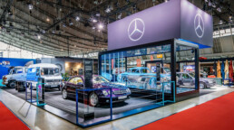 Mercedes-Benz Heritage auf der Retro Classics in Stuttgart. Foto des Messestands von 2025. Foto: Thomas Niedermüller. (Fotosignatur der Archive von Mercedes-Benz Classic: D852284)