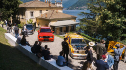 Mercedes-Benz Classic beim FuoriConcorso am Comer See, 16. bis 17. Mai 2026. Mercedes-Benz 190 E 2.5-16 Evolution DTM mit Renn-ABS (1990), HWA EVO (2026) und Mercedes-Benz 190 E 2.5-16 Evolution II (1990) auf dem Gelände der Villa del Grumello (von rechts nach links). Foto: Michel Ginsberg.