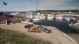 Mercedes-Benz Classic bei „The Aurora 2026“ in Schweden. Von links nach rechts: Mercedes-Benz Vision One-Eleven, Mercedes-Benz C 111-II, Mercedes-Benz W 125 und Mercedes-Benz Vision EQ Silver Arrow. (Fotosignatur der Archive von Mercedes-Benz Classic: D887777)