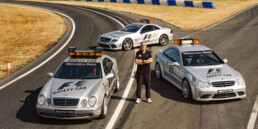 Bernd Mayländer gewinnt mit dem Mercedes-Benz CLK-DTM das DTM-Saisonfinale am 7. Oktober 2001 auf dem Hockenheimring. (Fotosignatur der Archive von Mercedes-Benz Classic: 00088400)